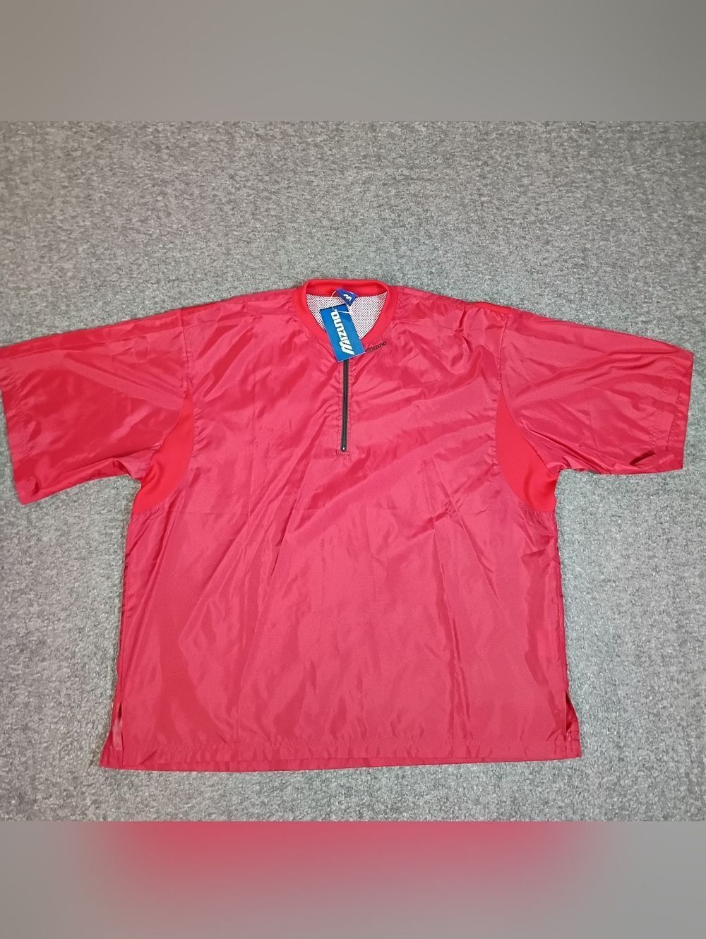 Mizuno Windbreaker Pullover XL Red Short Sleeve Golf Training Running NWT